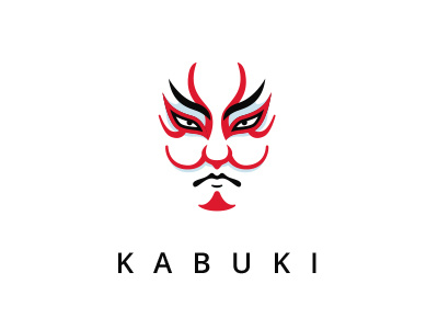Kabuki Mask art artistic artist branding cartoon character creative demon design face man flat icon illustration japan japanese oriental kabuki mask logo mascot print paint symbol theater vector warrior