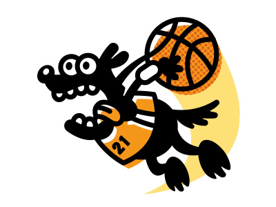 Basketball Dog animal basket basketball black white dog dunk dunking fun funny illustration jump mascot silhouette space jam stickermule sticker