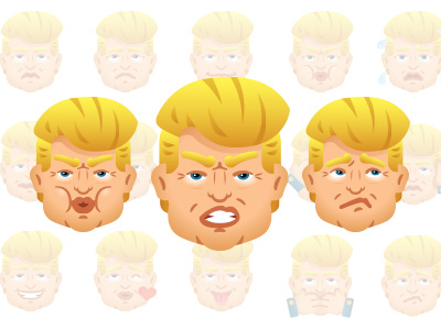 Trump Emoji app cartoon donald trump emoji emoticon face funny icon icons mascot politics trump emoji usa whatsapp