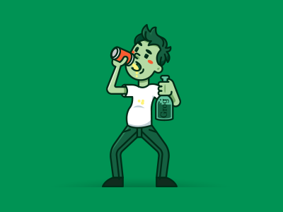 Drunkard alcohol alcoholic beer cartoon character drink drunk drunken funny green illustration mascot party