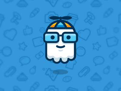Ghost Geek app cartoon character cute funny geek ghost halloween icon logo mascot web