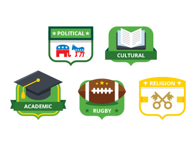 College Icons/Badge academy badges college design flat icon icons illustrated icons illustration personal icons religion school sport