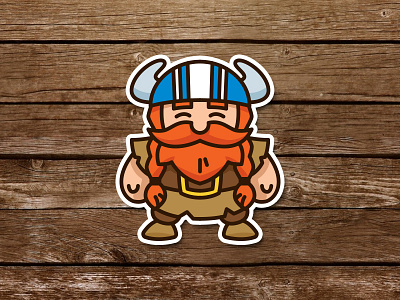 Viking Mascot beard cartoon character creative cute flat fun funny helmet icon illustration keychain logo man mascot mustache outline sticker vector viking