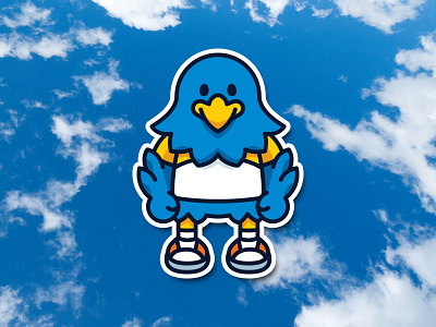 Eagle Mascot bird blue cartoon character cute eagle flat fun keychain mascot sky sport