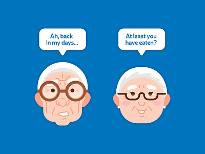 Gramps! avatar cartoon character face flat funny grandfather grandmother grandparents icons lovely mascot