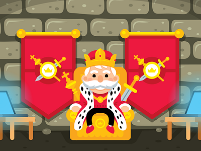 CEO King Illustration - Built your business empire cartoon castle ceo company fantasy flat funny gold illustration king landing page mascot