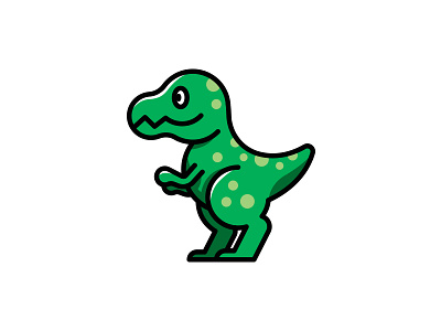 Cute T. Rex Logo Mascot cartoon character creative cute design dino dinosaur dinosaur flat funny funny fun green illustration kawaii kids logo mascot outline t. rex t rex t rex toy tyrannosaurus rex