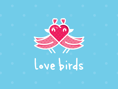 Love Birds birds cute feminine girl heart hidden message logo love lovers pink pois sweet valentines day