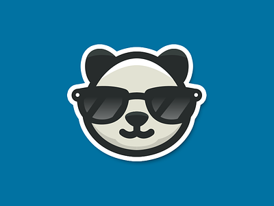 Cool Panda animal bamboo cartoon face flat funny logo nature panda simple sticker sunglasses