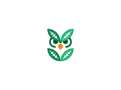 Nest Leaf - Owl Logo Design