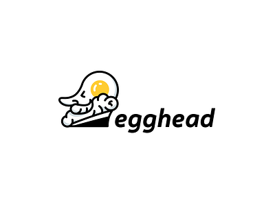 Egghead logo design v.2 cartoon cook egg face fun funny gentleman head logo mascot silhouette simple smart