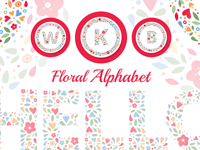 Floral Alphabet alphabet badge clip art decoration elements floral flower font monogram ornament spring text