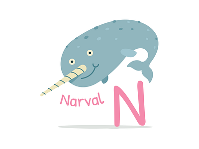 Animal Alphabet - Narval by Manu on Dribbble