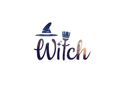 Witch broom creative fantasy funny hag lettering logo brand magic typeface typo typographic witch write