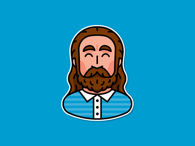 Avatar Character avatar beard cartoon character face flat icon illustration man outline smile vector