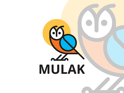 Mulak - Geometric Owl Logo divinity egypt flat geometric gold logo brand mark luxury mystic outline owl sun symbol