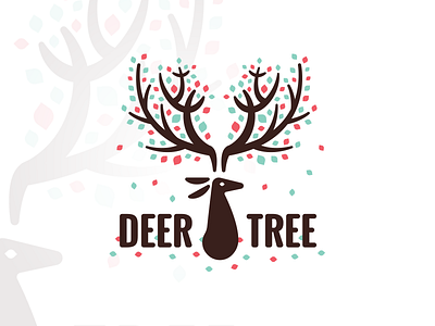 Deer Tree animal chic creative deer horn illustration logo brand mark nature season silhouette tree woodland