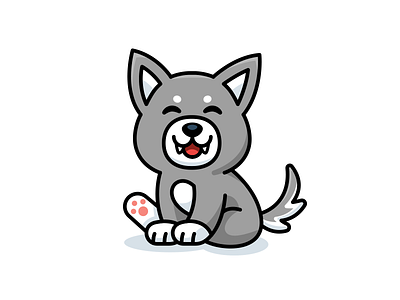 Wolf Mascot - Tremblah animal cartoon character children creative cute dog flat funny happy husky icon illustration logo mascot outline sticker twitch vector wolf