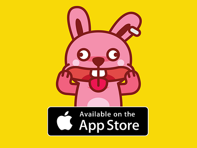 Brat Bunny Emoji App animal app brat bunny cartoon character mascot emoticon emoji flat fun funny outline pink sticker