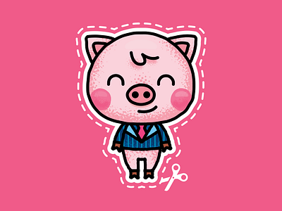 Business Cute Pig Clipart