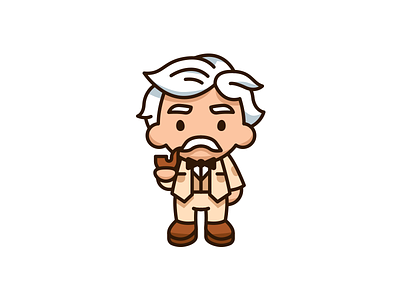 Mark Twain Tribute artist book character culture cute flat mascot outline pipe sweet vintage writer