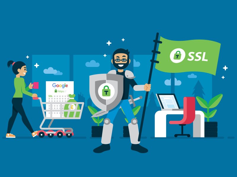 tussendoor.nl - Illustration 13 ui illustration google shield office knight mascot illustration security landing page ssl plugin wp wordpress