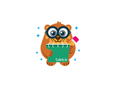 Creative Bear animal bear children cute designer flat icon illustration mascot school sweet woodland