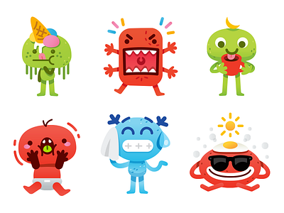 Cute Freak Monsters Emoji - 6 characters by Manu on Dribbble