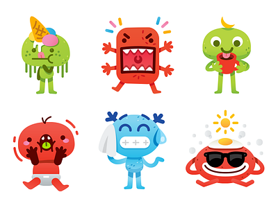 Cute Freak Monsters Emoji - 6 characters
