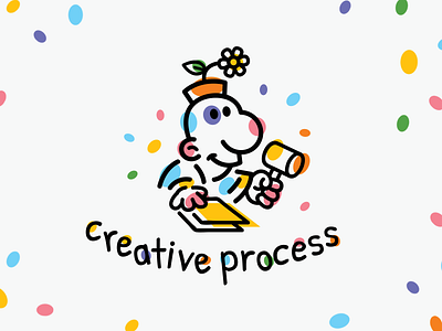 Creative Process carnival cartoon colorful crazy flat flower harlequin judge law logo lines mascot