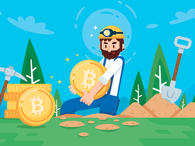 Cryptocurrency Bitcoin Miner Illustration