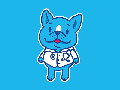 Dogtor Bau M.d. character cute doctor dog flat french bulldog fun funny illustration mascot veterinary