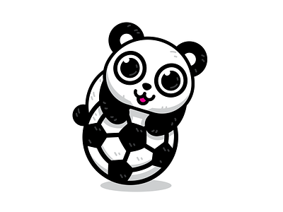 Soccer Panda 2018 world cup animal black and white cartoon cute flat illustration kawaii panda soccer sport sweet