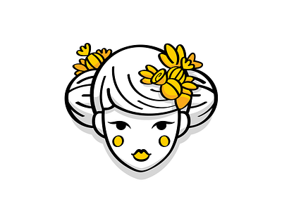 Eye Candy - clothing brand variant black white boho chic candy cartoon clothing face flat girl gold logo brand mark mascot outline