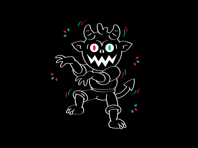 Halloween Party cartoon character cool creative dance dance party demon devil flat funny gif halloween horror illustration mascot michael jackson negative outline party spooky