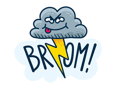 Fart Cloud - Funny Meteo Character Icon cartoon character children cloud creative cute emoji emoticon fart flat funny icon illustration mascot meteo outline silly sticker thunder weather