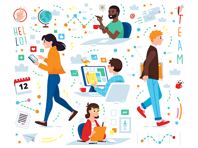 Creative people illustration by Manu on Dribbble