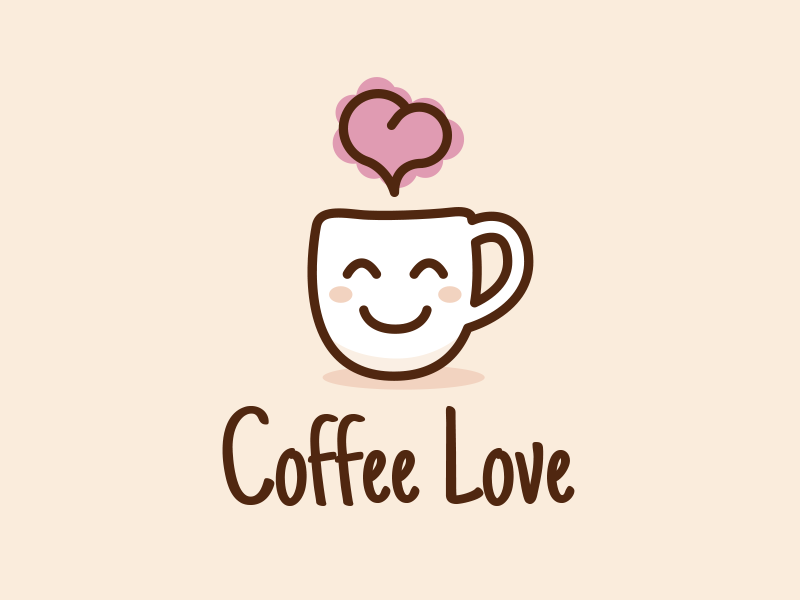 Coffee Love Cute Logo Design By Manu On Dribbble