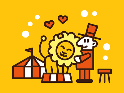 Circus Lion And Lions Tamer by Manu on Dribbble