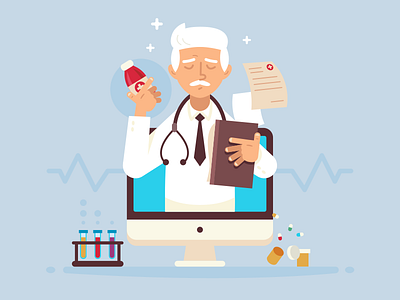 Web Doctor Health Illustration