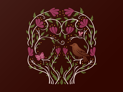 Spring Floral Skull