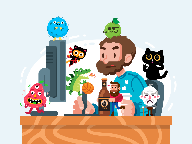 I open an Instagram Account monsters beer dragon ninja children cat instagram design sticker icon creative cute animal character funny logo flat cartoon mascot illustration