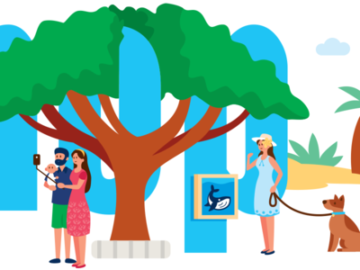 Eat Shop Play - tree particular animal art beach cartoon characters creative cute design dog family flat funny graphic hawaii illustration mahalo selfie tree vector whale