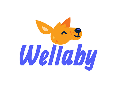 Wellaby.ca Logo animal australia brand branding cartoon character creative cute design face flat funny illustration kangaroo logo mascot simple sweet vector wallaby