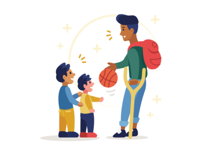 MLife illustrations 05 basketball cartoon characters children concept cute design digital family flat friendship funny graphic happy illustration kids mascot play vector young