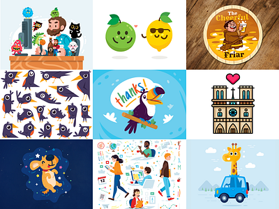 best 9 2019 Dribbble 2019 animal art artist artwork best 9 cartoon characters colorful dog doodle flat fruit graphic illustrations mascot monsters product design toucan vector