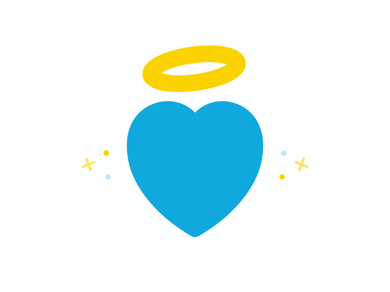 TinySaints Logo GIF animation cartoon creative cute design flat funny gif art gif loop heart icon illustraion logo logo animation minimal sparkle sweet symbol vector