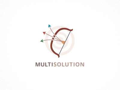 Mutisolution arrow bow brand business centre finance illustration legal logo solution weapon