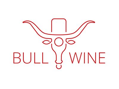 Bull Wine Logo Design animal artwork brand branding bull cowboy drink flat graphic hidden meaning hidden message logo logotype monoline outline restaurant symbol vector wine winery