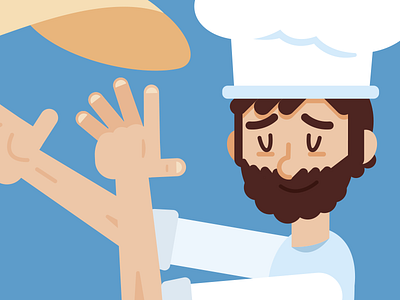 Cooking Pizza Detail artwork bakery cartoon character chef design face flat funny hands illustration italy man mascot minimal pasta pizza pizzeria vector work